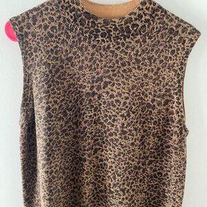 Women's Kathie Lee leopard sleeveless sweater size XL